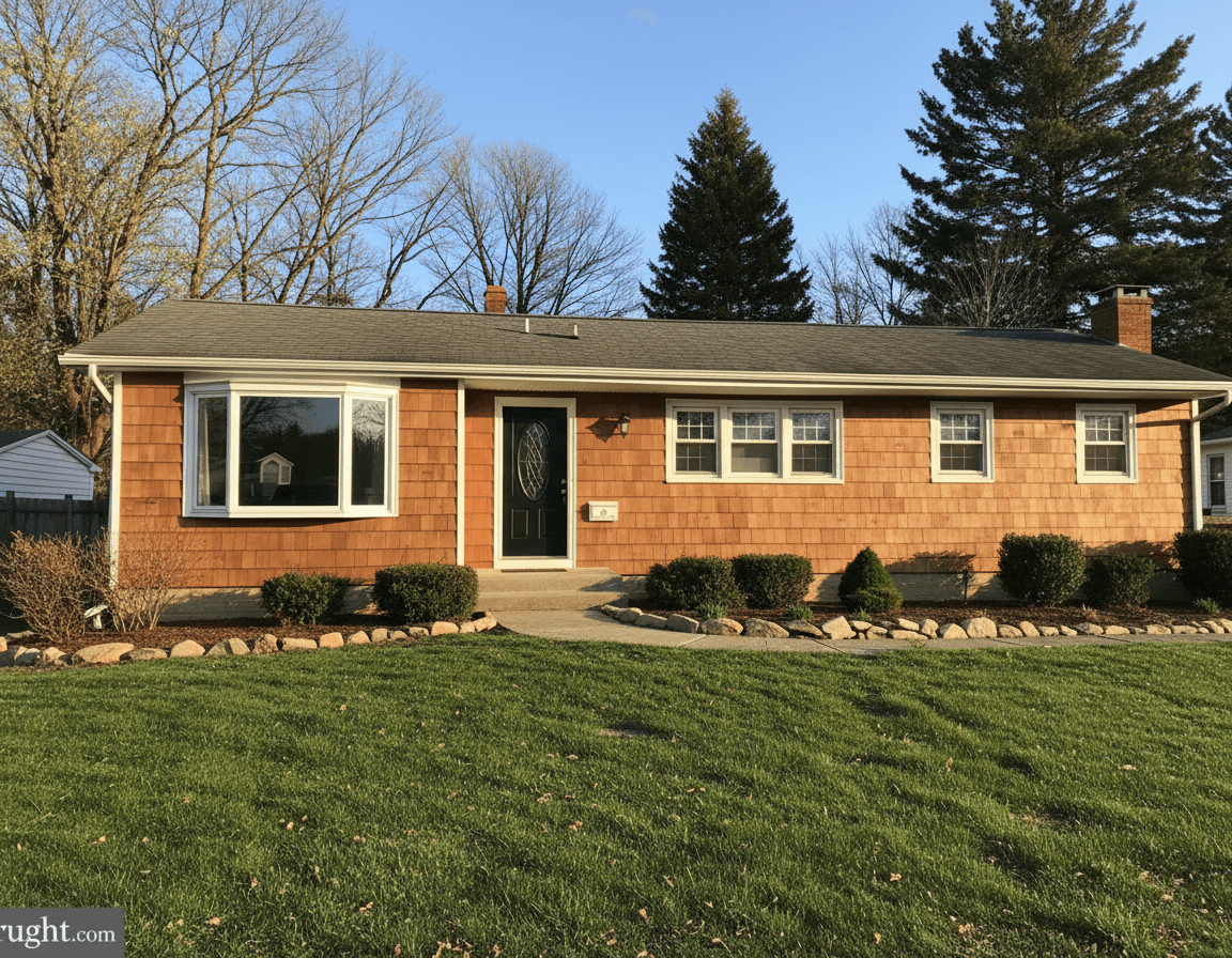 Smithtown raised ranch with engineered cedar shake siding